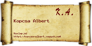 Kopcsa Albert névjegykártya